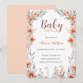 Wildflower Boho Baby shower Uitnodiging (Voorkant / Achterkant)