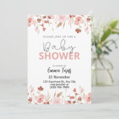 Wildflower Boho Baby shower Uitnodiging (Staand voorkant)