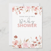 Wildflower Boho Baby shower Uitnodiging (Achterkant)