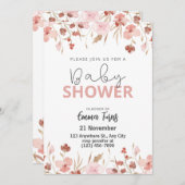 Wildflower Boho Baby shower Uitnodiging (Voorkant / Achterkant)