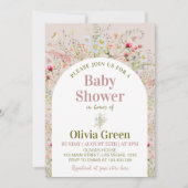 Wildflower Boho Baby shower Uitnodiging (Voorkant)