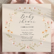Wildflower Boho Baby shower Uitnodiging
