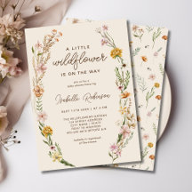 Wildflower Boho Baby shower Uitnodiging