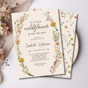 Wildflower Boho Baby shower Uitnodiging