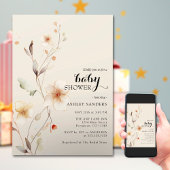 Wildflower Boho Baby shower Uitnodiging