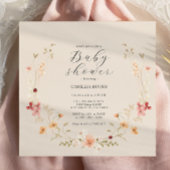 Wildflower Boho Baby shower Uitnodiging