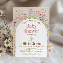 Wildflower Boho Baby shower Uitnodiging