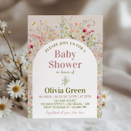 Wildflower Boho Baby shower Uitnodiging