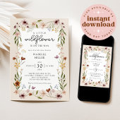 Wildflower Boho Baby shower Uitnodiging