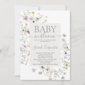 Wildflower Boho Baby shower Uitnodiging (Voorkant)