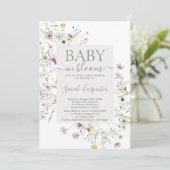 Wildflower Boho Baby shower Uitnodiging (Staand voorkant)