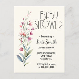 Wildflower Boho Baby shower Uitnodiging Briefkaart