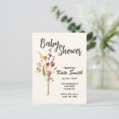 Wildflower Boho Baby shower Uitnodiging Briefkaart (Staand voorkant)