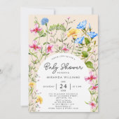Wildflower Boho Baby shower Waterverf Kaart (Voorkant)