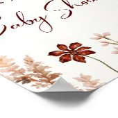 Wildflower Boho Baby shower WelkomstPoster Poster (Hoek)