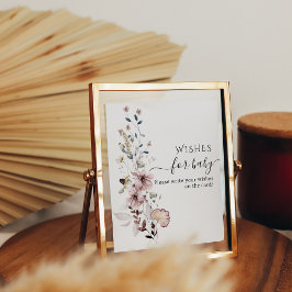Wildflower boho Baby shower Wensen voor Baby Game Poster
