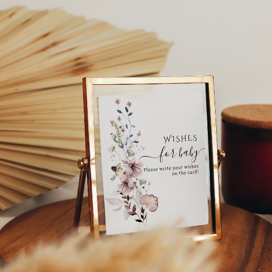 Wildflower boho Baby shower Wensen voor Baby Game Poster