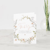 Wildflower & Boho Bee Meisje Baby shower Dank u Bedankkaart (Voorkant)