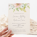 Wildflower Boho Beige Botanical Wedding Invitation Kaart<br><div class="desc">Mooie botanische huwelijksuitnodiging voor wilde bloemen die volledig aanpasbaar is met namen,  datums,  locatie en kleuren die overeenkomen met uw trouwthema.</div>