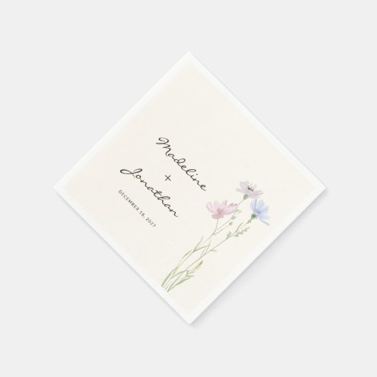 Wildflower Boho Beige bruiloft Servet (Hoek)