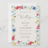 Wildflower boho beige foto Weddenschap Kaart (Voorkant)