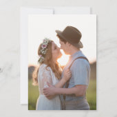 Wildflower boho beige foto Weddenschap Kaart (Achterkant)