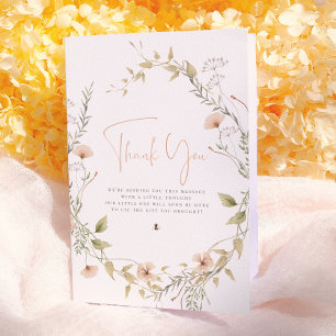Wildflower & Boho Bijenmeisje Baby Shower Bedankt