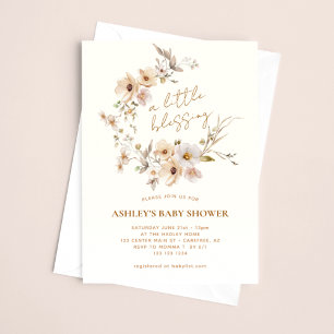 Wildflower Boho Blessings Baby shower Kaart