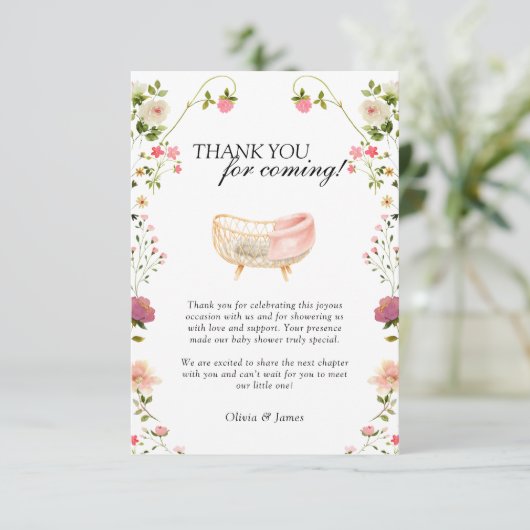 Wildflower Boho Bloemen Geslacht Neutraal Baby sho Bedankkaart