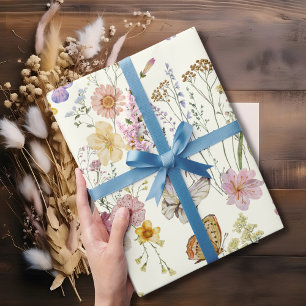 Wildflower boho bloemen inpakpapier