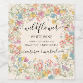 Wildflower Boho Bloementuin Mousserende Wijn Wijn Etiket (Enkel label)