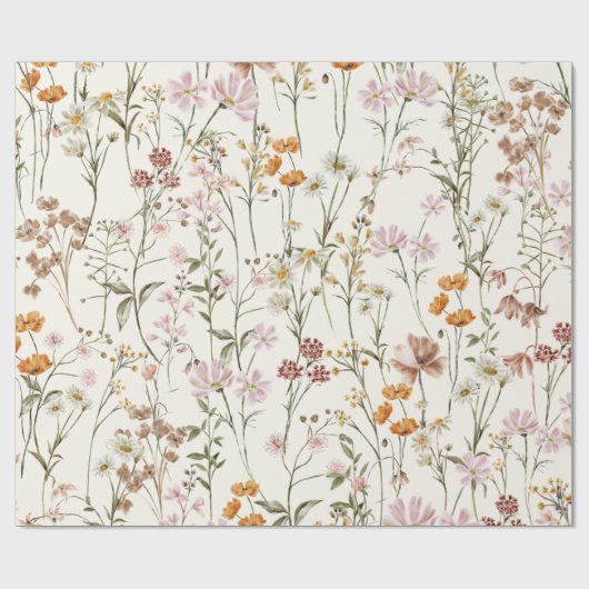 Wildflower Boho Bloom Garden Boho Cadeaupapier (Vlak)