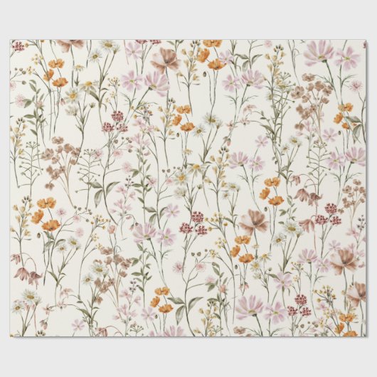 Wildflower Boho Bloom Garden Boho Cadeaupapier (Vlak)