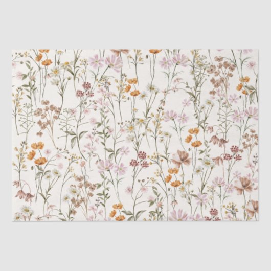Wildflower Boho Bloom Garden Boho Tissuepapier (Voorkant)