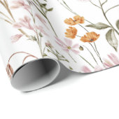 Wildflower Boho Bloom Garden White Cadeaupapier (Rol Hoek)