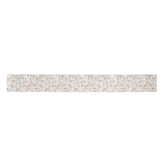 Wildflower Boho Bloom Garden White Satijnen Lint (Voorkant)