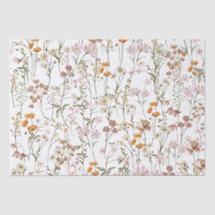 Wildflower Boho Bloom Garden White Tissuepapier