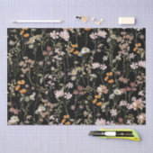 Wildflower Boho Bloom Garden Zwart Tissuepapier (Craft)