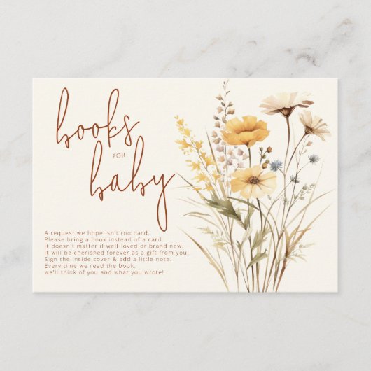 Wildflower Boho Boks voor Baby Informatiekaartje (Voorkant)