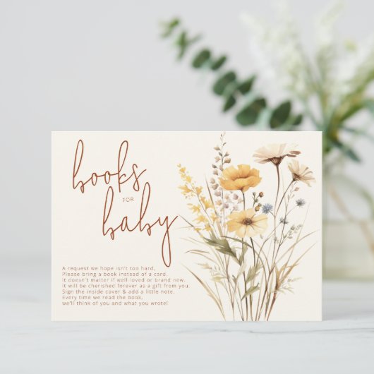 Wildflower Boho Boks voor Baby Informatiekaartje (Staand voorkant)