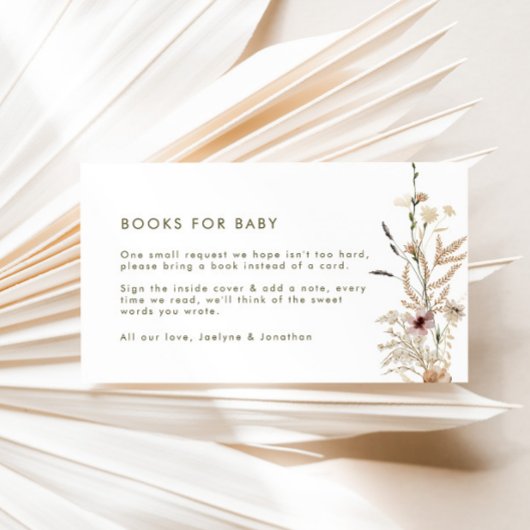 Wildflower Boho Boks voor Baby Informatiekaartje