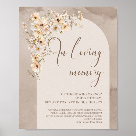 Wildflower boho boog minimalistisch In liefdevolle Poster (Voorkant)