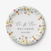 Wildflower Boho Botanical Mr. & Mrs Wedding Papieren Bordje (Voorkant)