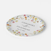 Wildflower Boho Botanical Wedding Shower Papieren Bordje (Gekanteld)
