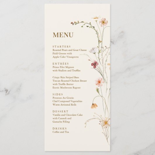 Wildflower Boho | Botanisch menu (Voorkant)
