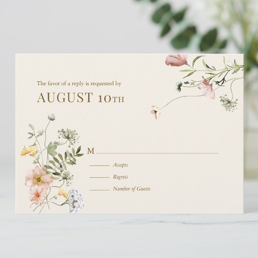 Wildflower Boho | Botanische Reactiekaart RSVP Kaartje