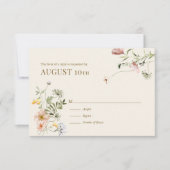 Wildflower Boho | Botanische Reactiekaart RSVP Kaartje (Voorkant)