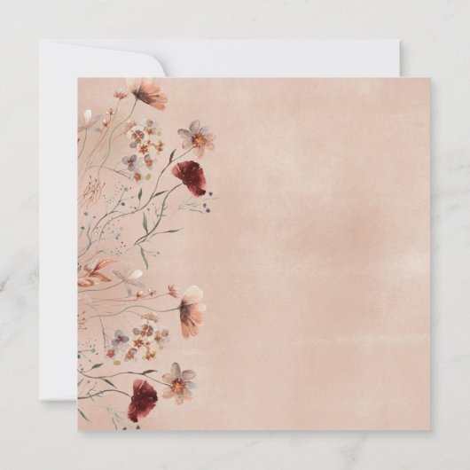 Wildflower Boho Bridal Shower Kaart (Achterkant)