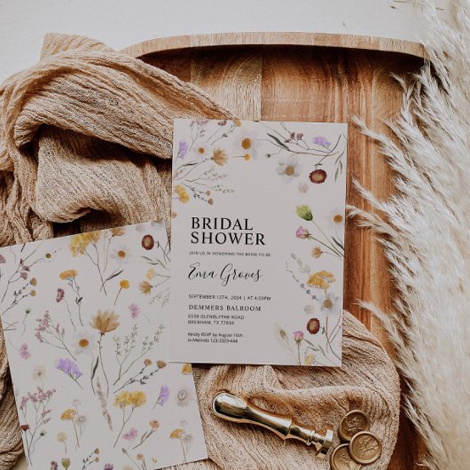 Wildflower Boho Bridal Shower Kaart
