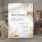 Wildflower Boho Brown Genderneutraal Baby shower Kaart